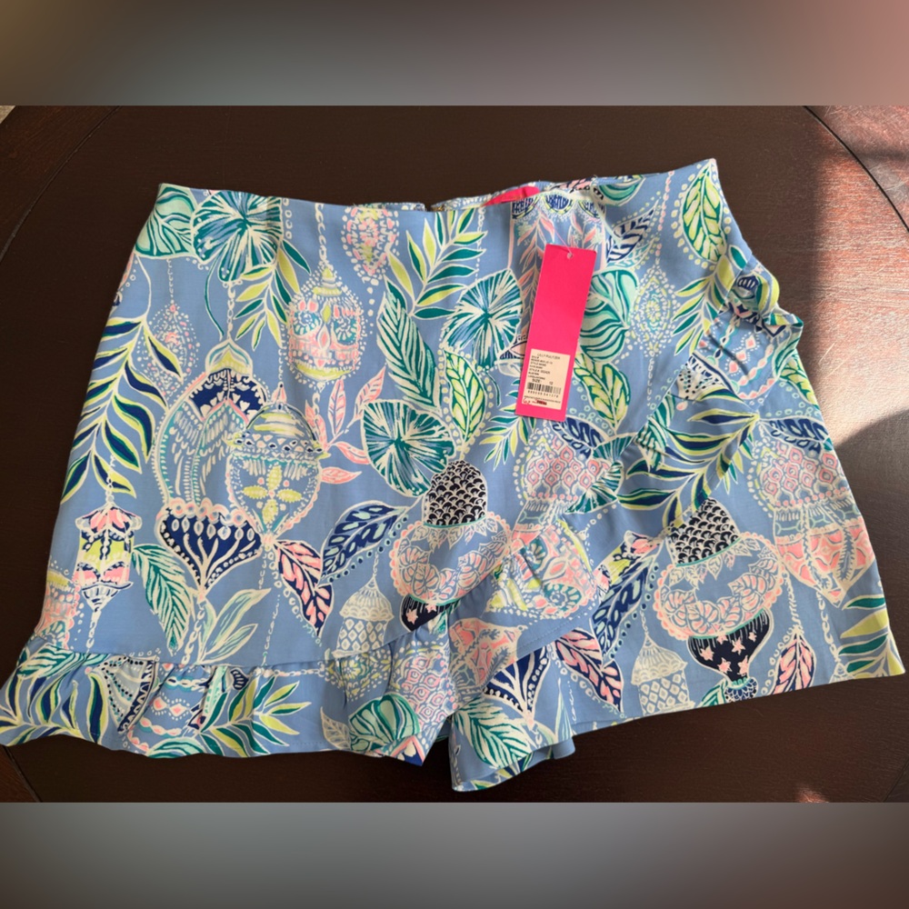 Lilly Pulitzer Faye Skort-Chandalier-Floral-Light Blue-Stretch